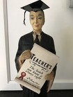 Large VINTAGE Teachers Scotch 1930s 40s era Whisky Schoolmaster pub Figure Grad — photo 3