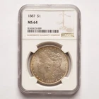 1887 Morgan Silver Dollar NGC MS64
