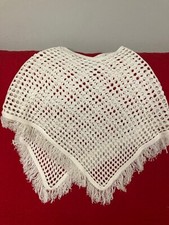 Collection XIIX Faux 100% Acrylic Shawl Embroidery w/Fringe Ivory USA Made