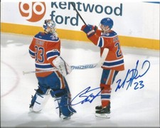 CAM TALBOT MATT HENDRICKS signed 8x10 photo EDMONTON OILERS