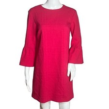 Zara Dress Womens Small Hot Pink Mini Dress Bell Sleeves Boho Bohemian Colorful
