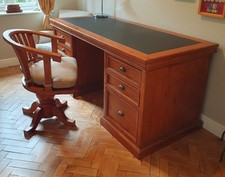 Barker & Stonehouse Villiers Reclaimed Wood Large Pedestal Desk & Swivel Chair
