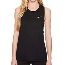 NIKE Black Reflective Silver Tailwind Breathe Dri-Fit Active Tank Top Size Small