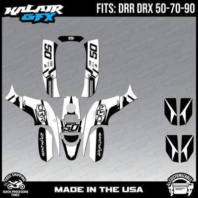 Graphics Kit for DRR ATV DRX50 DRX70 DRX90 Evolution - WHITE