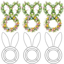 6 Pcs 16 Inches Easter Bunny Wreath Form, Bunny Wire Wreath Frame for Easter ...