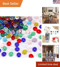 Assorted Color Glass Gems - 500PCS Flat Beads for Crafting  Table Scatter Decor
