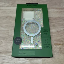 *Kate Spade NY Hard Shell MagSafe Case for iPhone 15 Pro 6.1” - Chunky Glitter*