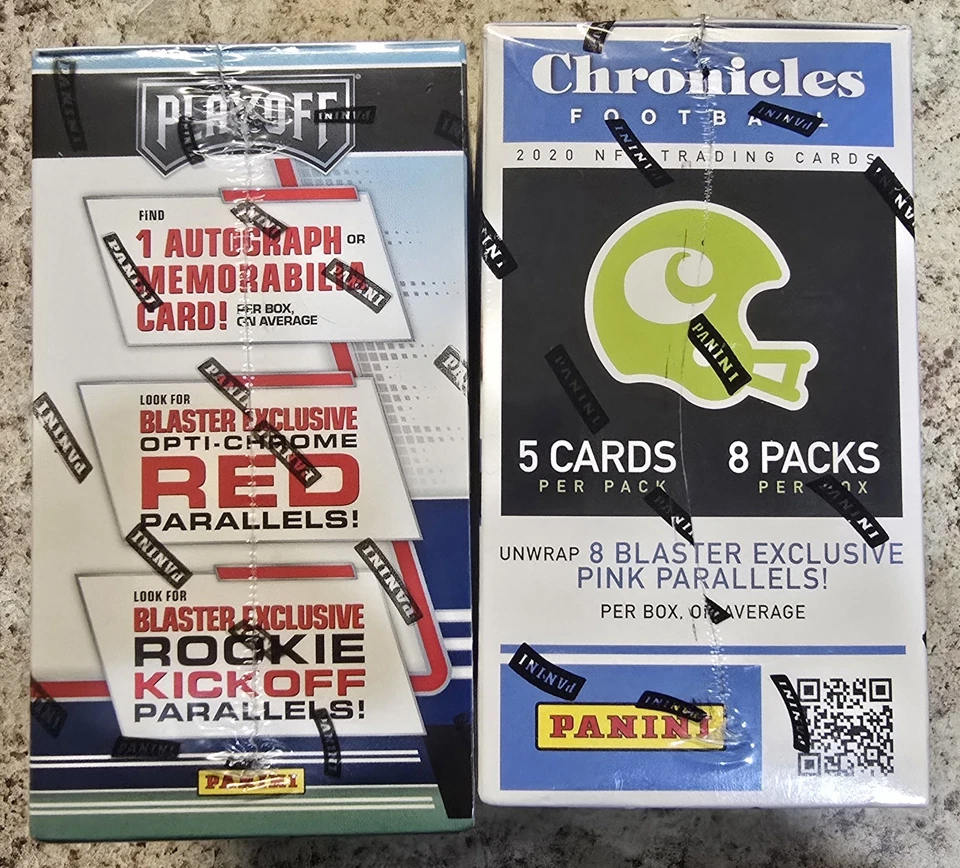 Cajas bláster de fútbol americano Chronicles & Playoff 2020 selladas Herbert Burrow Hurts Love Foto 3 de 4