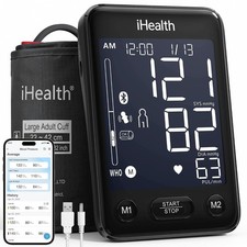 iHealth Bluetooth Upper Arm Blood Pressure Monitor Large Cuff 2 Users