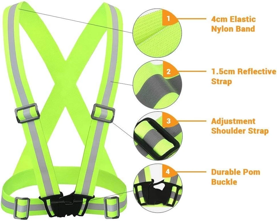 Reflective Vest 2Pack Adjustable High Visibility Safety Gear for Running Cycling - Image 2 of 4