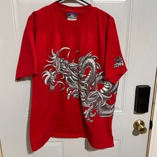Vintage JNCO Jeans Dragon Graphic Y2K T Shirt XL RARE WRAP AROUND VERY GOOD