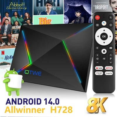 IOTWE Smart 2025 Android 14.0 TV BOX WIFI Rete Lettore multimediale Quad-core 128/64/32 GB