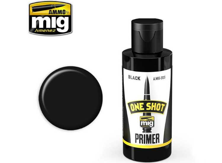 Ammo Mig A.Mig2023 60ml - One Shot Acrylic Primer - Black