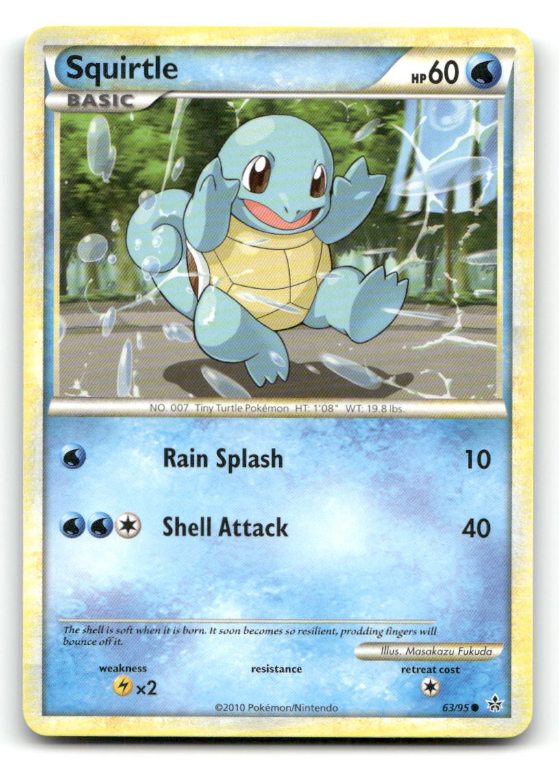 Squirtle 63/95 HGSS Unleashed LP Pokemon