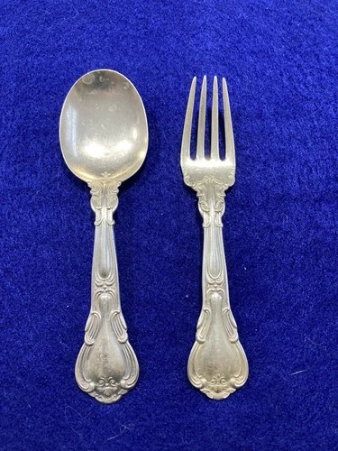 Gorham Sterling Silver Chantilly Baby Fork & Spoon Set - 44 grams
