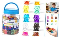 100 Pcs Translucent Counting Bears - 10 Colors - Kindergarten Classroom 