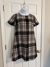 Line + Dot Size Small Plaid Wool Blend Shift Dress