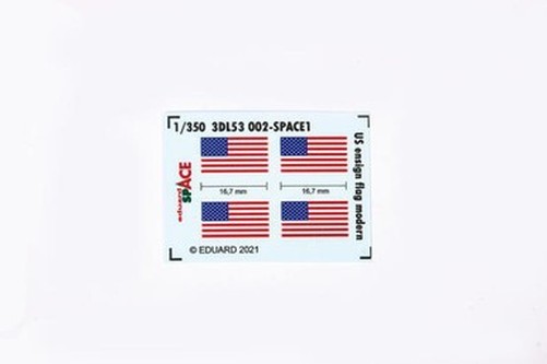 Eduard 3DL53002 1/350 US Ensign Flag Modern Space