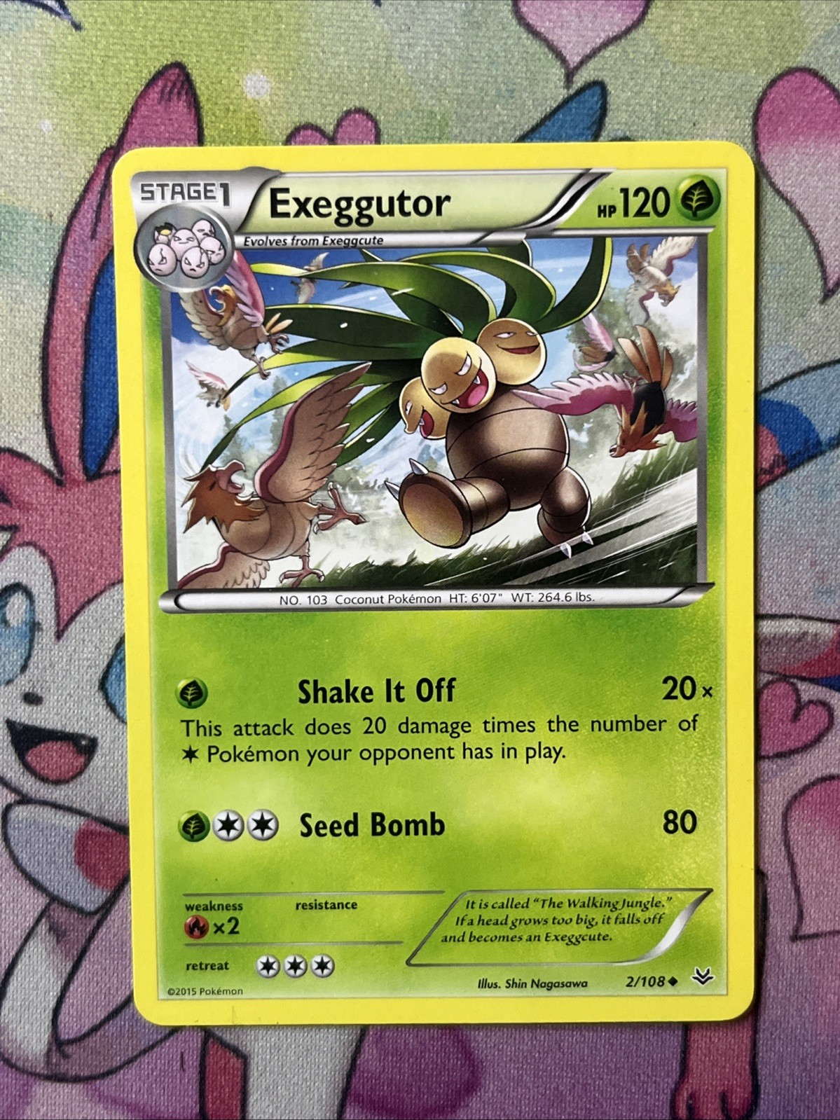 Exeggutor 2/108 - LP XY Roaring Skies - Pokemon 2015 Uncommon TCG Card (A)