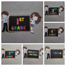 Back to School Grade Kids Cardstock Die Cut Scrapbook Embellishment Pre K To 5th