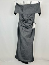 VINCE CAMUTO Size 6 GREY METALLIC Women 8 Shimmering Metallic Evening Gown