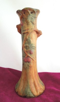 Weller Pottery Woodcraft Apple Tree Trunk Bud Vase 9''