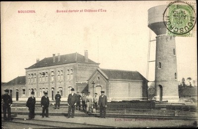Ak Mouscron Wallonia Hennegau, Bureau dortoir et Château de Eau - 4060058