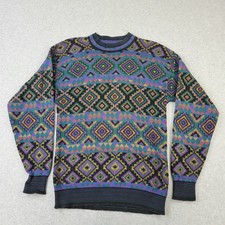 Tricots St. Raphael Wool Sweater Mens Large VTG Fair Isle Made in USA Wool