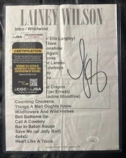 Lainey Wilson  Signed 2025 Concert SetList JSA COA  CF74015