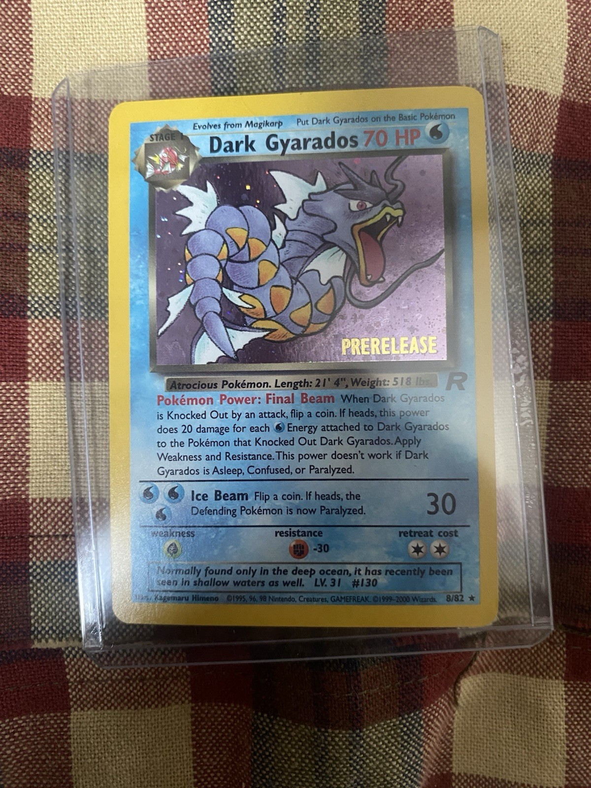 Pokémon Rocket-Holo Dark Gyarados #8 PSA 8 Prerelease 2000
