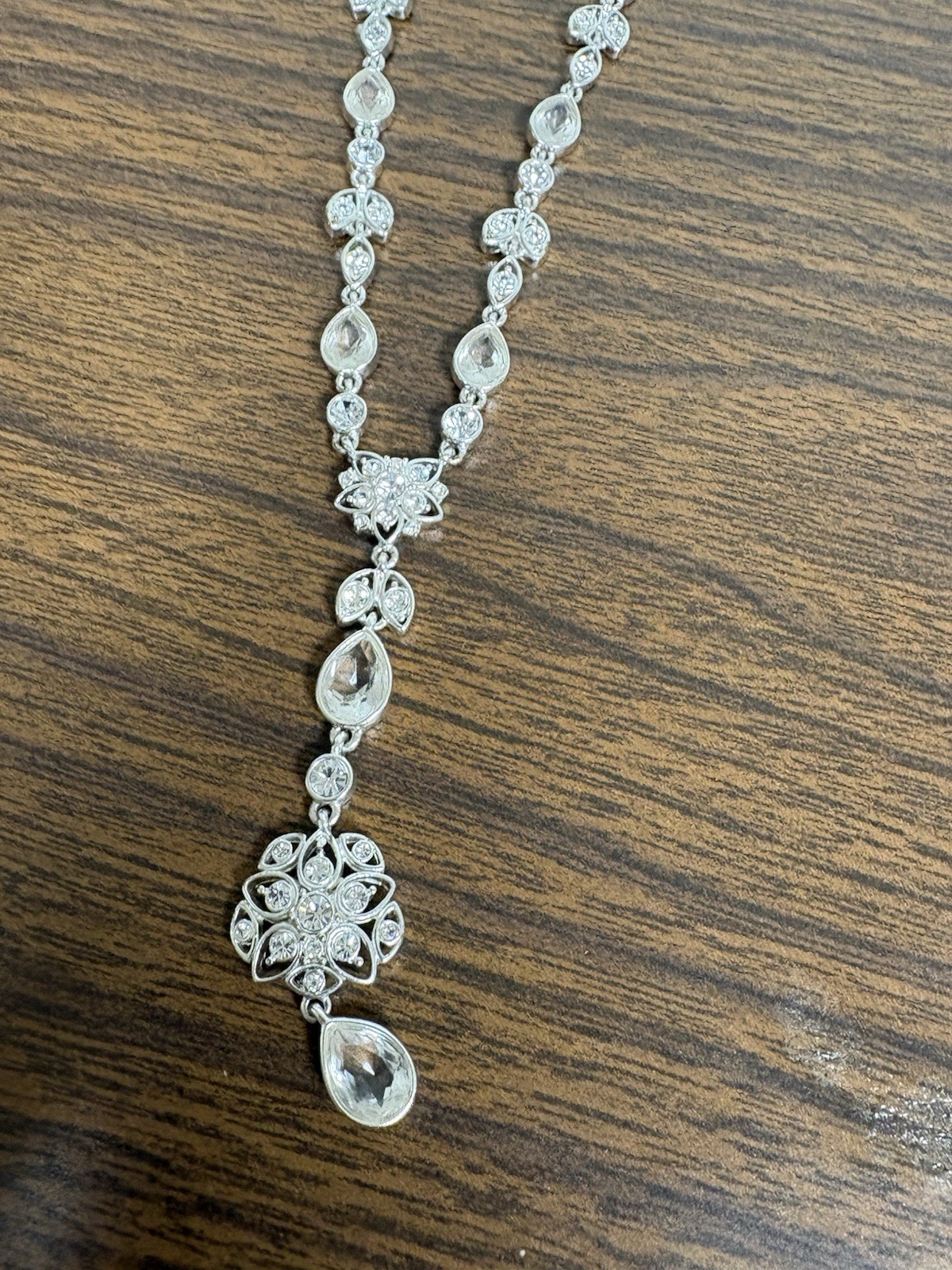 Signed CH Crystal Rhinestone Statement Necklace S… - image 7