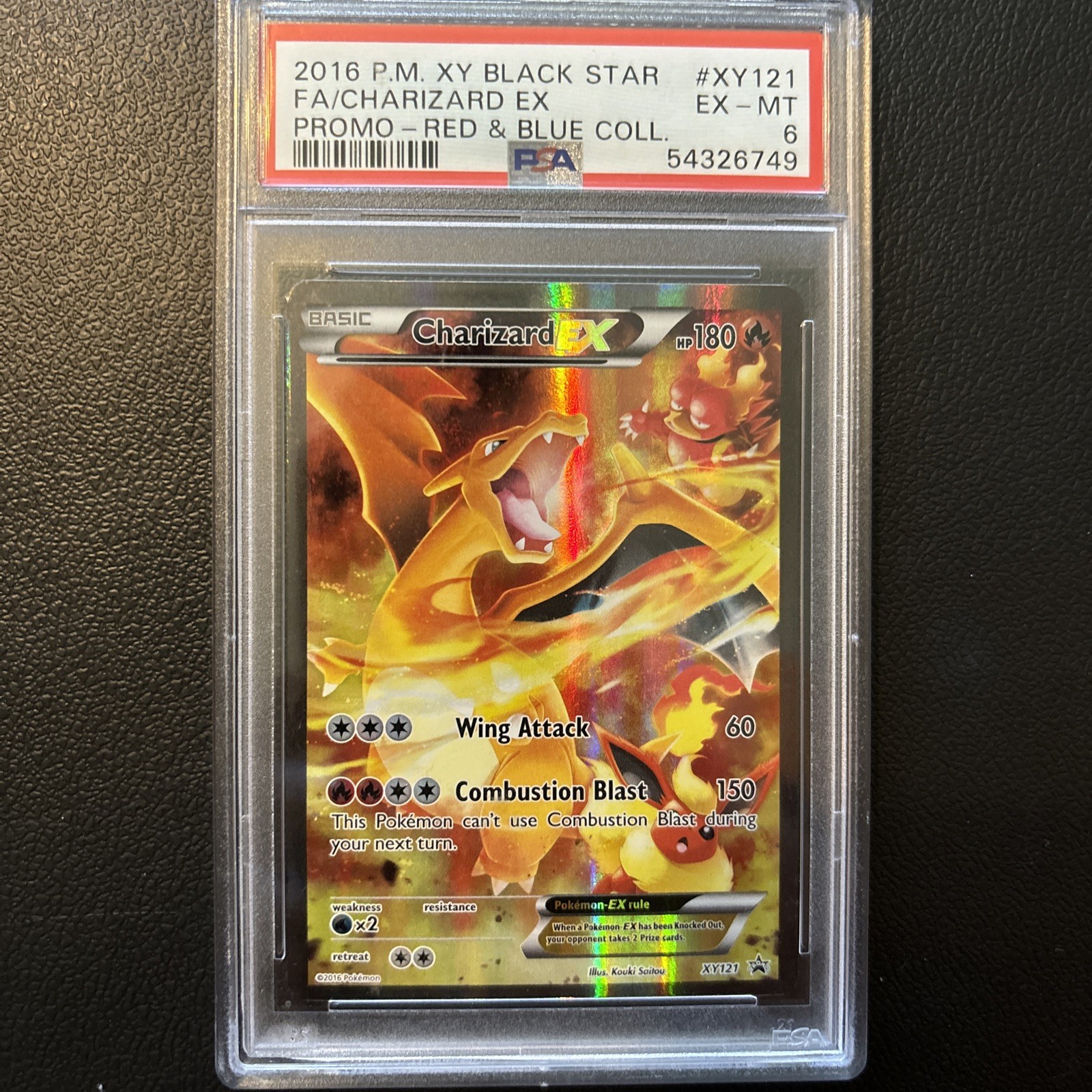 2016 POKEMON XY BLACK STAR PROMO #XY121 FULL ART/CHARIZARD EX PSA 6
