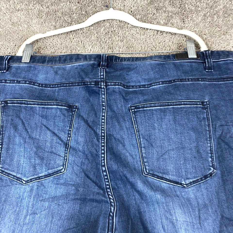 Jean Massini Jegging para mujer talla grande 24 azul tiro alto lavado oscuro 5 bolsillos Foto 4 de 4