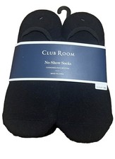 Mens No Show Socks Black 12 Pair Super Value Pack CLUB ROOM 40 - NWT
