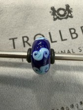 Genuine Trollbeads OOAK Blue Swirl bead