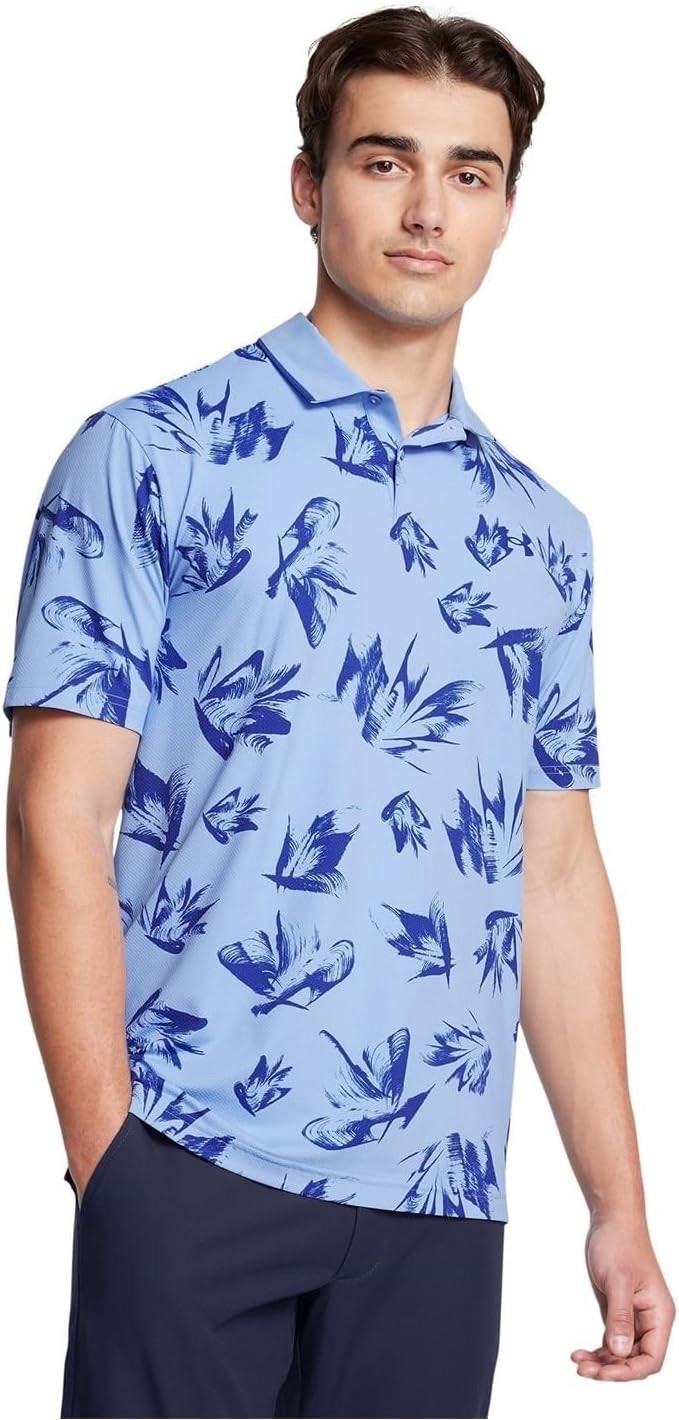 Size L- Under Armour Men's UA Iso-Chill Edge Golf Polo, Horizon Blue/Tech Blue.