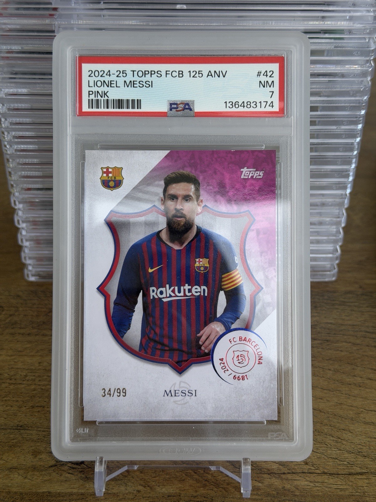 2024-25 Topps Lionel Messi FC Barcelona 125 Years Anniversary Base Pink /99