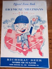 1956 Richmond Virginians Official Score Book-Eddie Lopat Photo-RARE