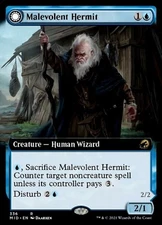 Malevolent Hermit / Benevolent Geist (Extended Art) - Near Mint MTG