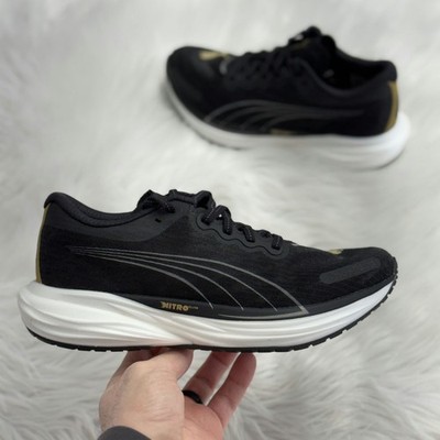 Puma Deviate Nitro 2 Black Womens Running 376855-02 NEW Sz 8
