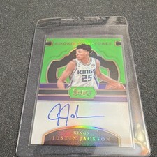 Panini Select Neon Green Prizm Rookie Auto Justin Jackson #RS-JJK /65 Kings