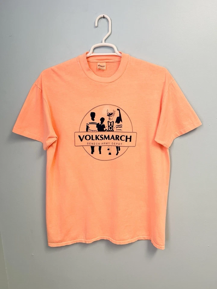 Camiseta De Colección Años 80 Volksmarch Seneca Army Depot CSM Challenge Run 10K EE. UU. Neón Foto 2 de 4