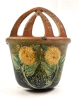 Roseville Pottery Art and Crafts Sunflower Wall Pocket, Shape 1265-7"