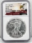 2021 $1 American Silver Eagle NGC MS70  Type 1 Heraldic 35th Anniversary US Coin