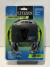 Vintage Citizen Stereo Cassette Player AW-101 Bass Boost Headphones New Sealed