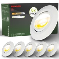 6Er Set Led Einbaustrahler Schwenkbar Spots 230V Ra90 Cts Schalter 9Cm Weiß