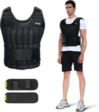 Weighted Vest Men 20lb/30lb/40lb/50lb/60lb Adjustable Weight Vest with Steel