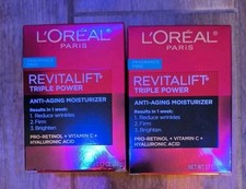 Lot Of 2 L'Or al Revitalift Paris Anti-aging Moisturizer Cream 1.7 fl oz