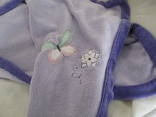 Tiddliwinks Purple Butterfly Flower Blanket Baby Girl flower pink Lovey 30x37"