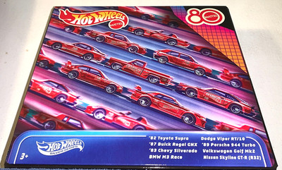 MATTEL 80TH ANNIVERSARY HOT WHEELS TARGET ONLY RED EDITION 8 CAR SET NEW! RARE!